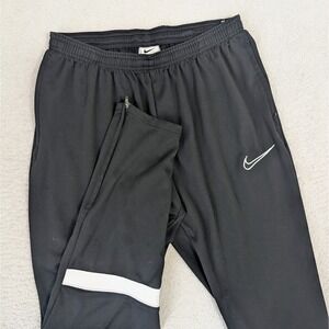 Nike‎ Dri-Fit Unisex Med Black Tie Waist Zipped Ankle Athletic Pants DA2800-013